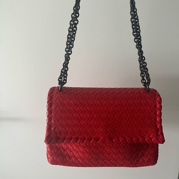 Bitters Vener’s Red Intrecciato Leather ‘Olimpia’ bag - Picture 3 of 8